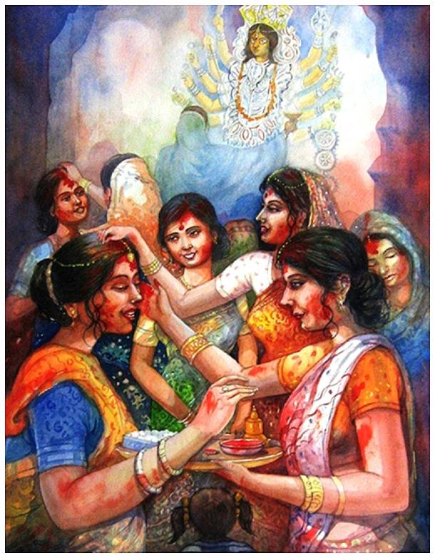 BAO  Sindur Khela in Durga Puja Indian Art Collections  BART745343