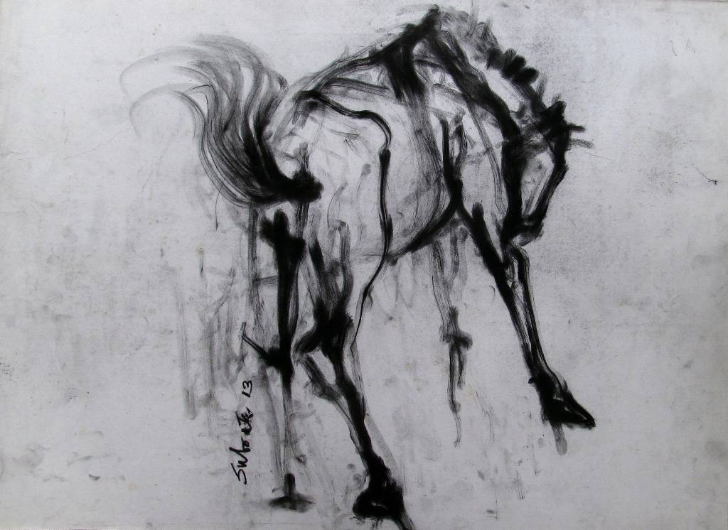 Charcoal Horse Painting is available for sale.