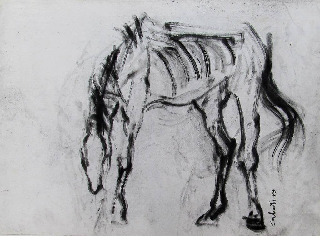 The original painting of the grey horse is now available for purchase.