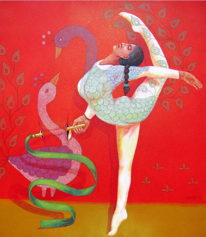 Buy the original painting Dancing with a Peacock