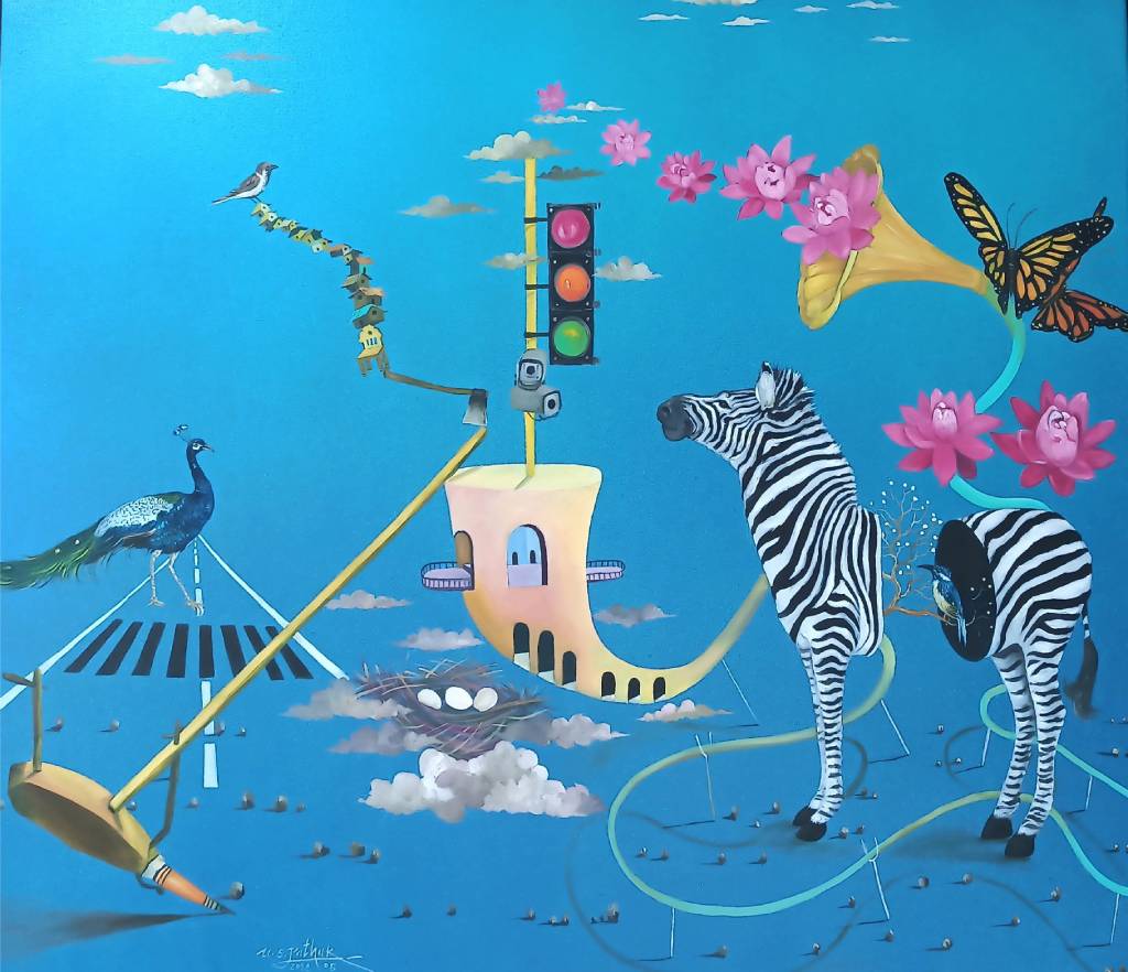 Buy the original modern canvas painting Where Is My Home online.
