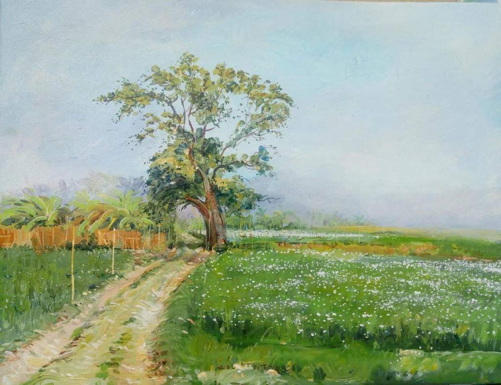 The original painting titled 'A Solitary Tree' is now available for purchase