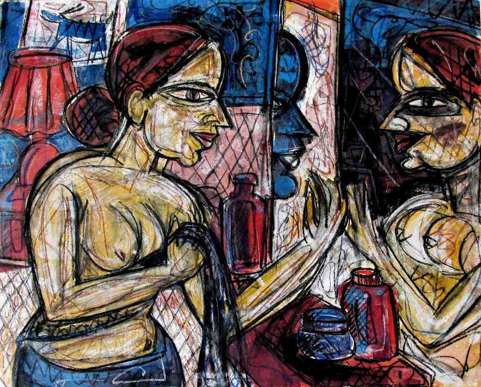 The original painting titled The Woman Reflection is available for sale.