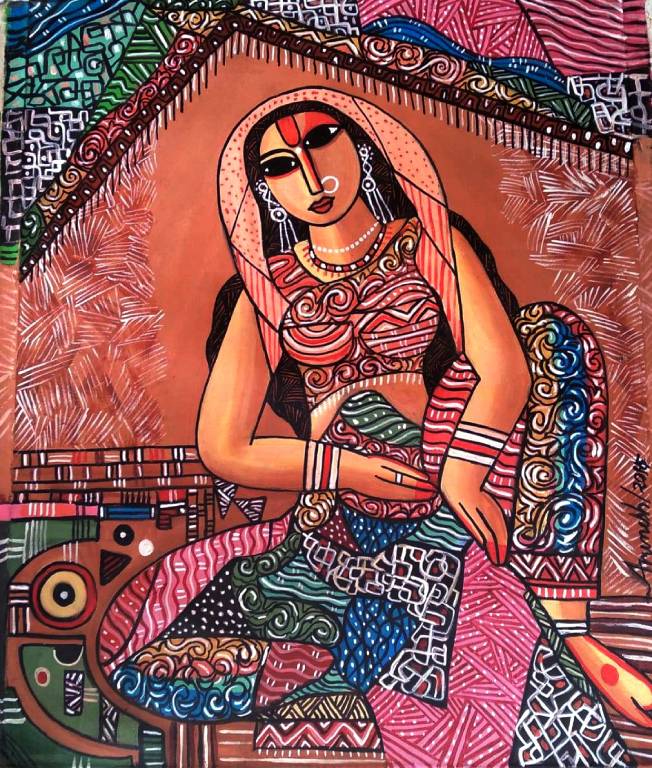 The original painting Woman with Ornaments is available for sale