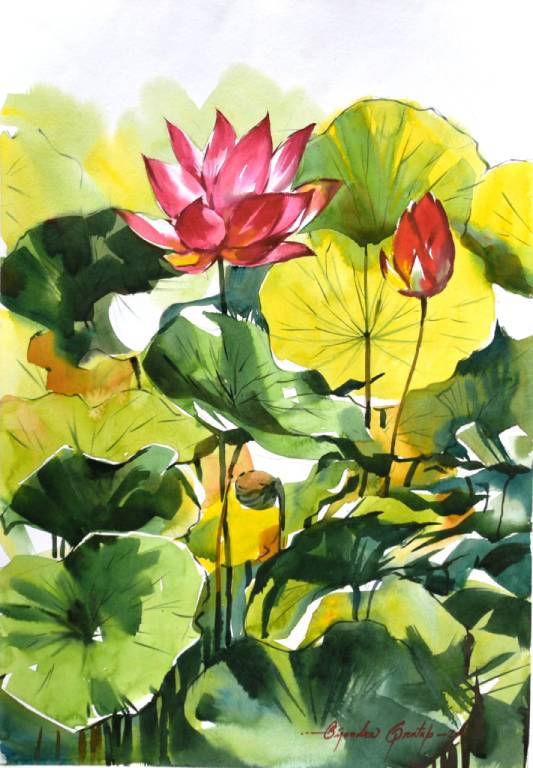 Original painting of the lotus available for sale online