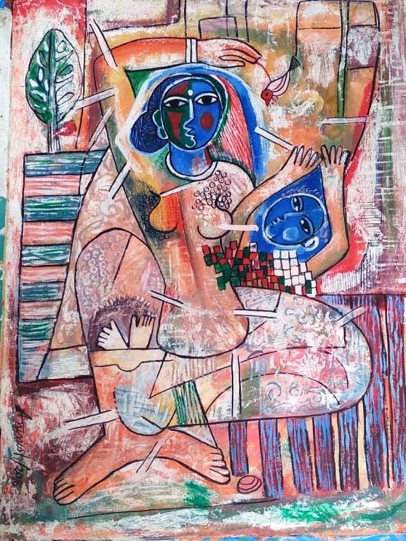 The Original painting Mother and Child is available for sale