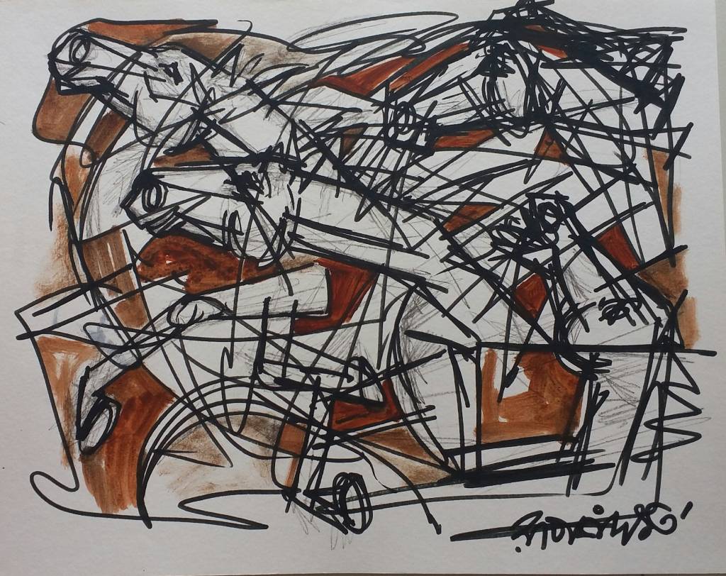 Buy the original Galloping Horse painting online from a modern art gallery