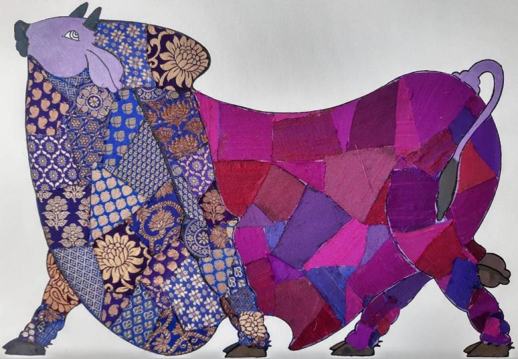 The original painting ‘Bull - VI’ is available for sale online—at an art gallery near me
