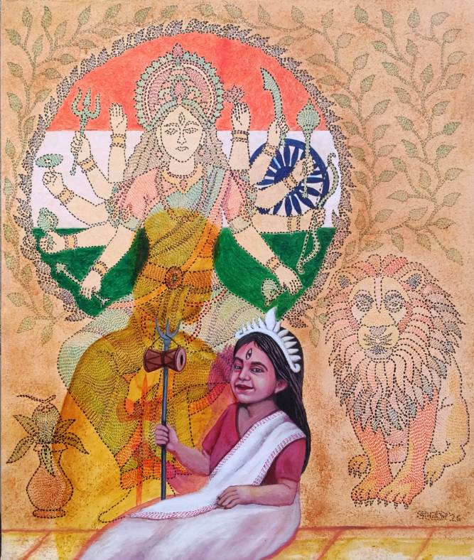 The original painting titled Shakti is available in the online art gallery