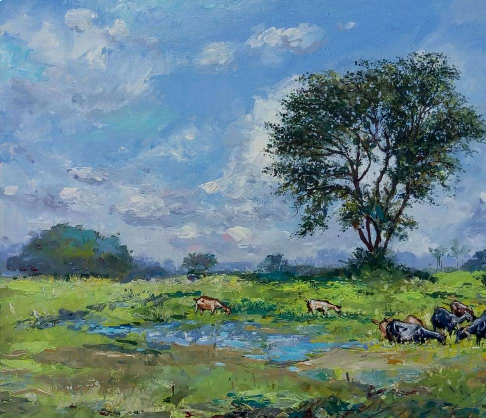 The original painting 'The Solitary Tree' is available for sale at the Modern Art Gallery