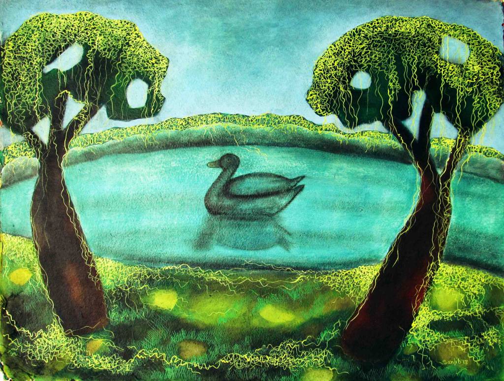 Buy the original painting Water Swan from the online art gallery