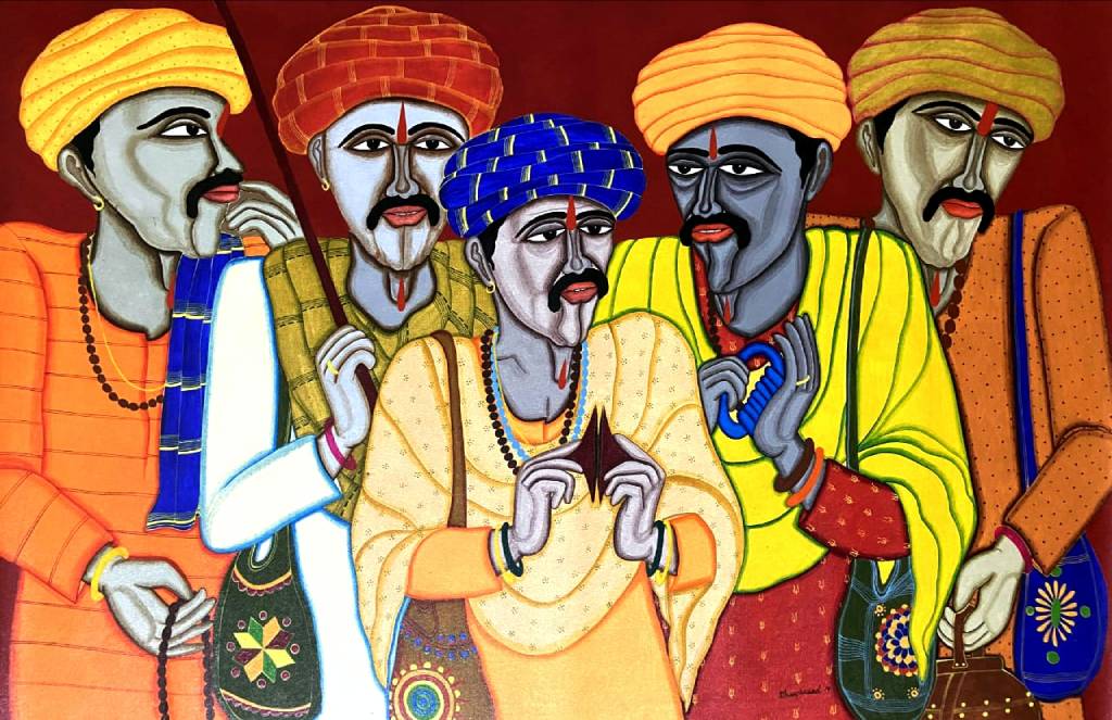 The Original painting Pilgrims - II is available for sale at the Contemporary Art Gallery