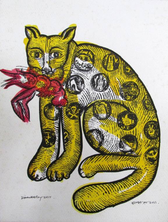 The original painting The Cat is Eating is available at the Fine Art Gallery