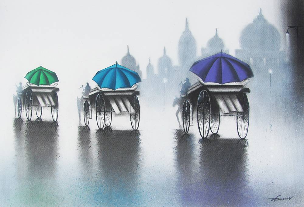 The original painting Monsoon Ride-III is available at the fine art gallery