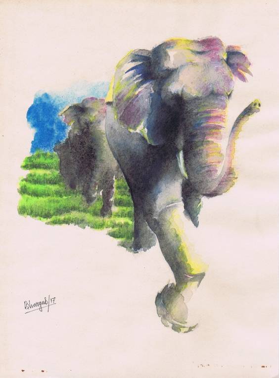 The original painting The Elephant Journey, is available for sale at the Art Gallery Shop
