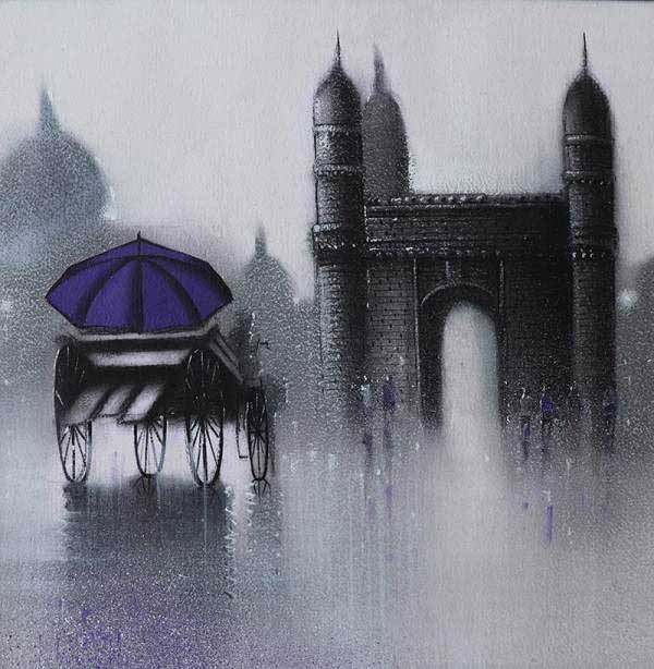 Monsoon Ride-II the original painting is now available for purchase at the Contemporary Art Gallery