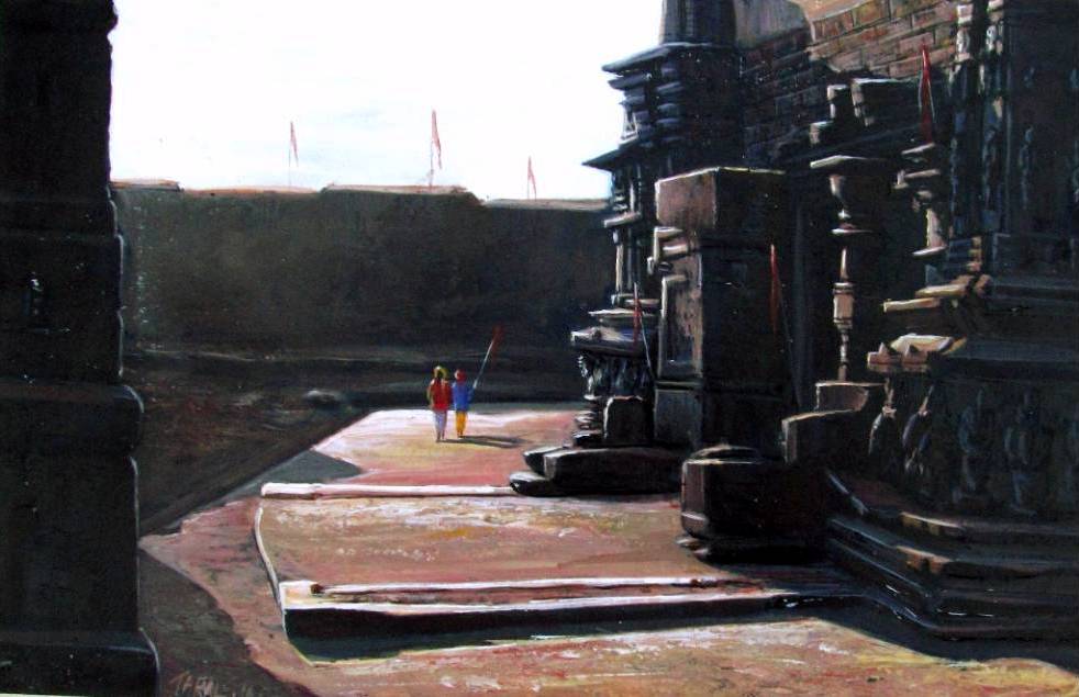 The original painting Ancient Temple is available for sale online at The Art Gallery