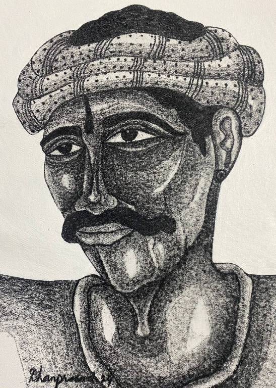 The Original painting Villager is available for sale in the Online Art Gallery