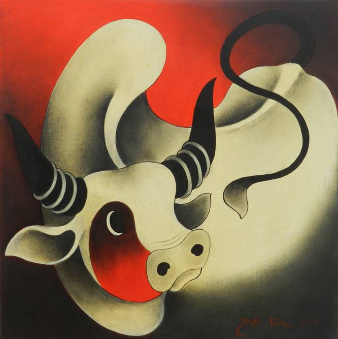 The original painting Ox - IV is available for sale at the Art Gallery