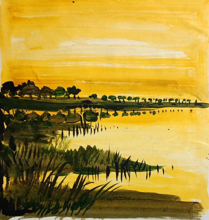 The original painting Golden Horizon is available for sale at the Contemporary Art Gallery