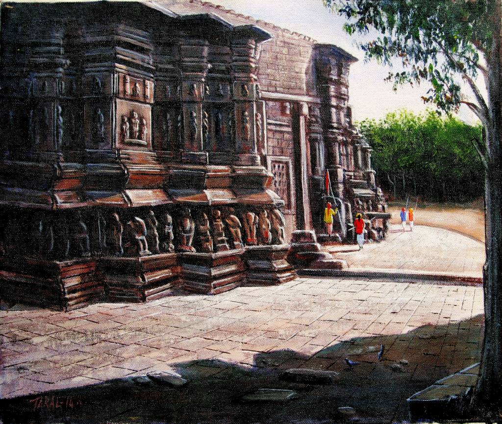 The Original painting Temple in Sunlight is available for sale at the Art Gallery Shop