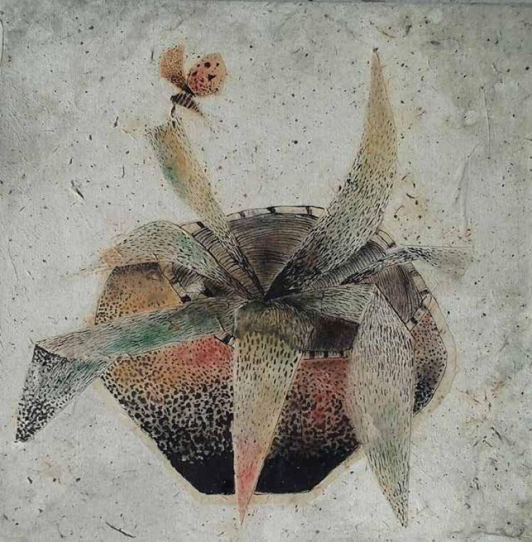 The original painting Flower pot is available for sale at the Online Art Gallery