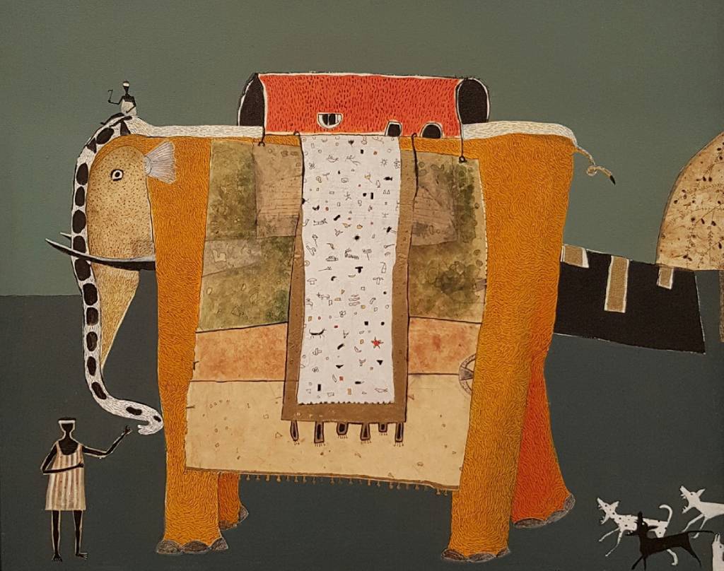 The original painting Gajaraj is available for sale online at the Art Gallery near me