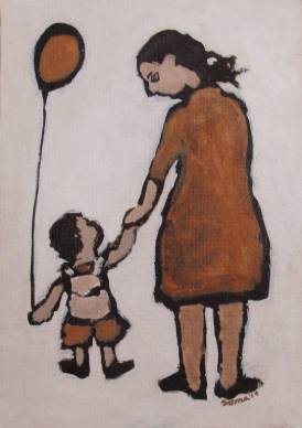 Mother and Child with Balloon